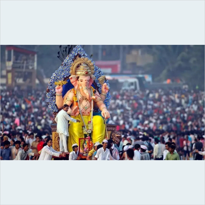 Ganesh Chaturthi Celebration In Mumbai: A Traditional And Colorful Indian Festival Of Joy And Devoti